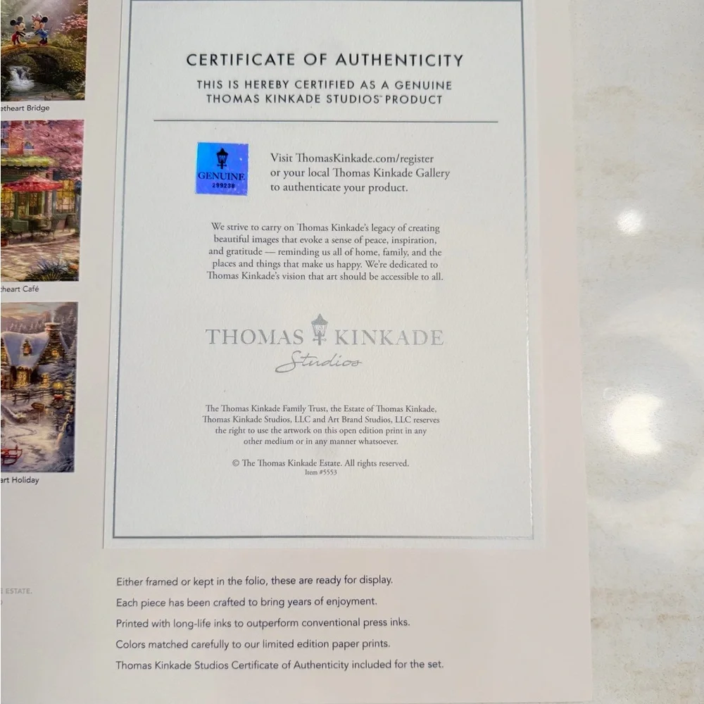 Disney Mickey and Minnie Sweetheart Collection by Thomas Kinkade Studios